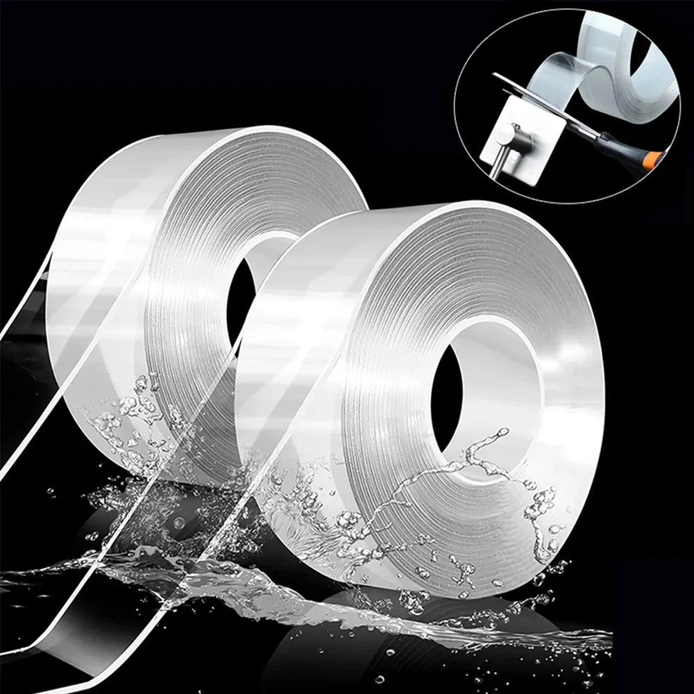 Reusable Heavy-Duty Double-Sided Tape – Washable & Transparent