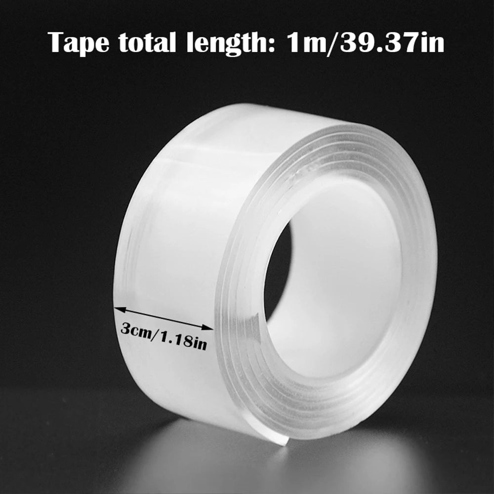 Reusable Heavy-Duty Double-Sided Tape – Washable & Transparent
